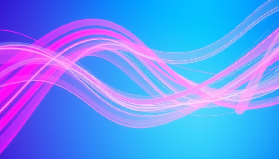 Abstract representation of AI in the workplace with dynamic lines.