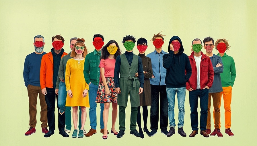 Abstract illustration of obscured faces representing AI in the workplace.