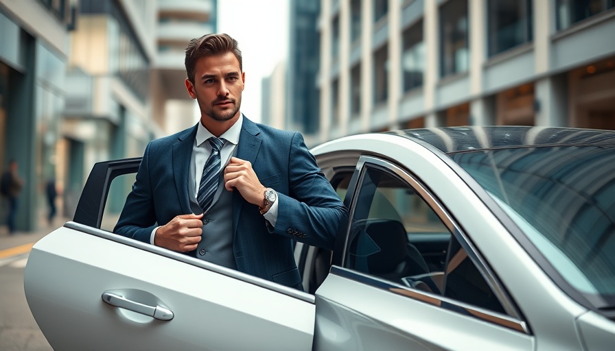 Businessman related to Tesla shareholder lawsuits exiting car.