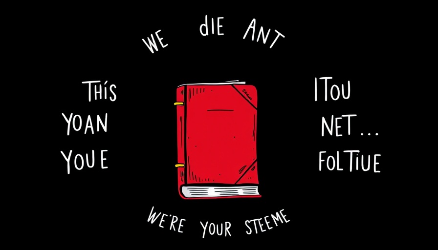 Illustrated red notebook with motivational text on leadership lessons
