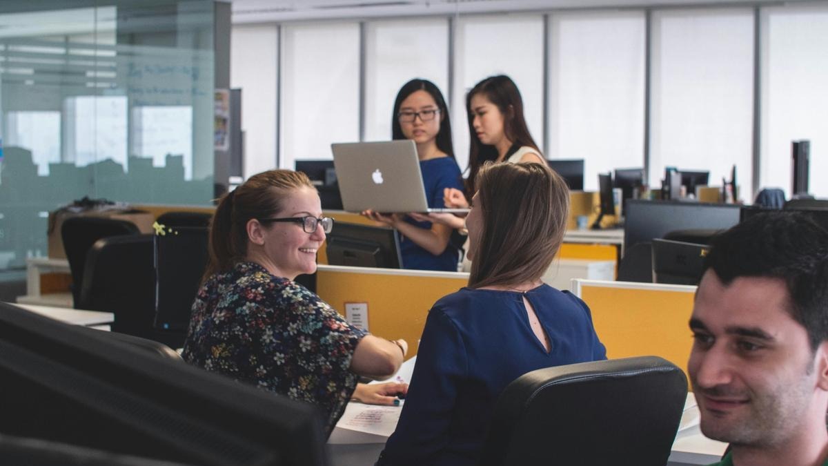 Gen Z workplace strategies in a modern office setting.