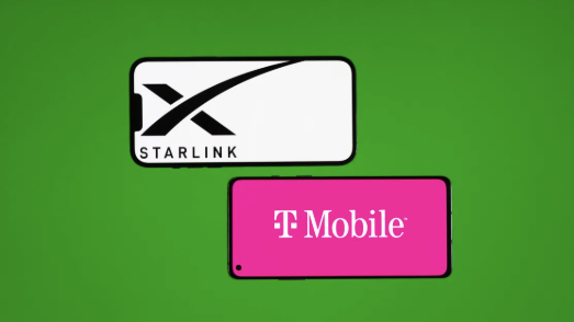 Starlink vs T-Mobile Home Internet logos on vibrant green background.