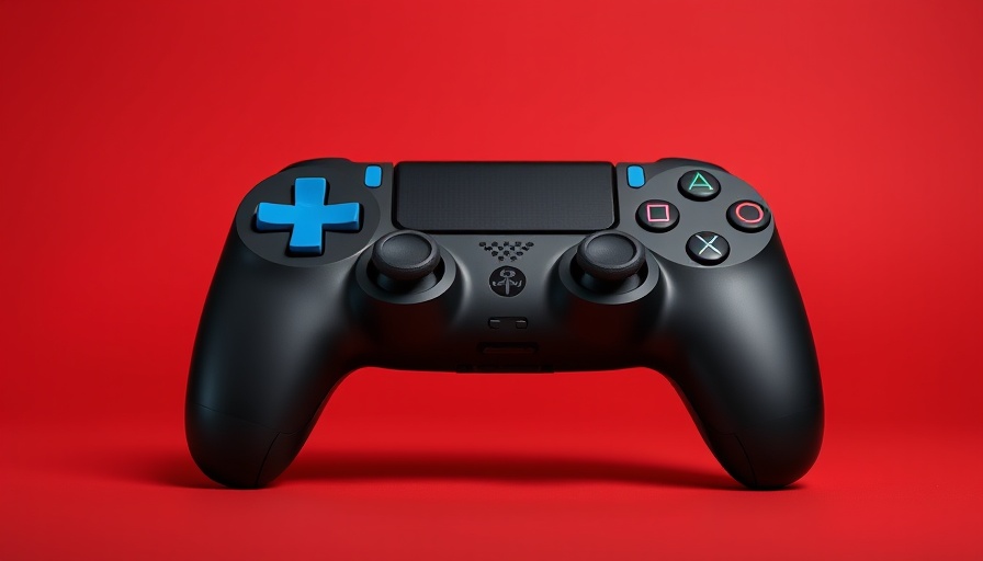 Close-up of Nintendo Switch 2 with controllers on red background.