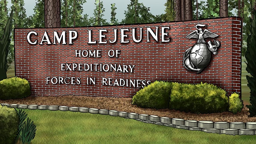 Minimalist logo design for family-friendly activities near Camp Lejeune