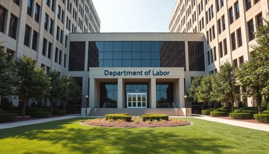 Department of Labor building sign representing the DOL opinion letter program.
