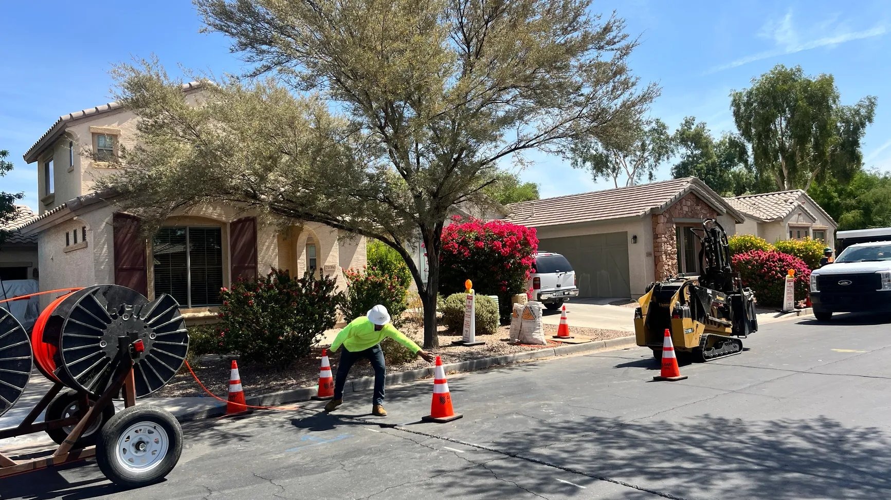 Google Fiber installation crew in Queen Creek setting up services.