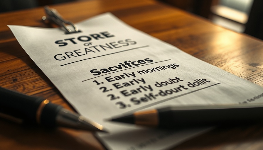 Receipt listing the cost of greatness on a wooden table.