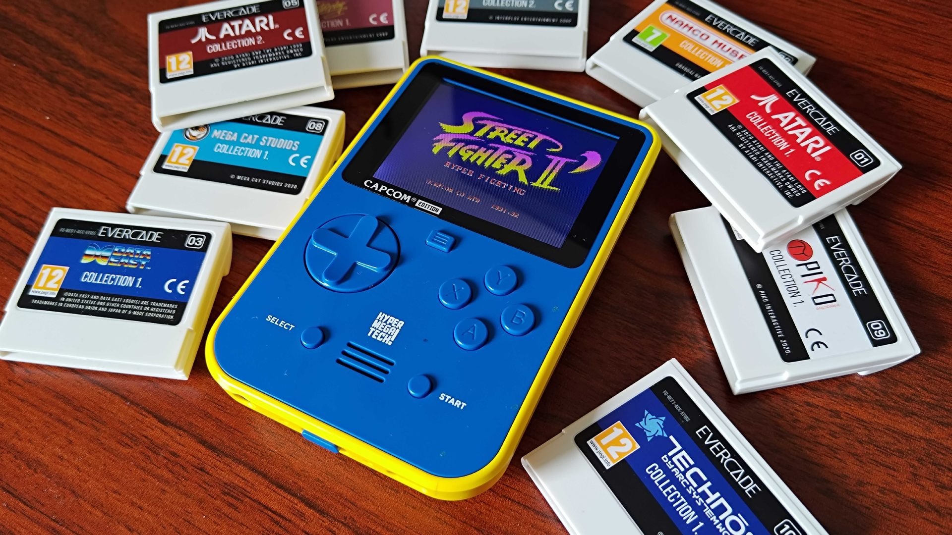 Switch 2 game-key cards console controller under green neon light