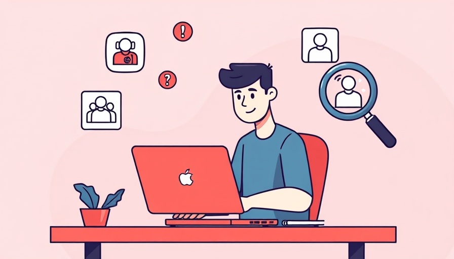 Illustration showing tech-infused job search concept.