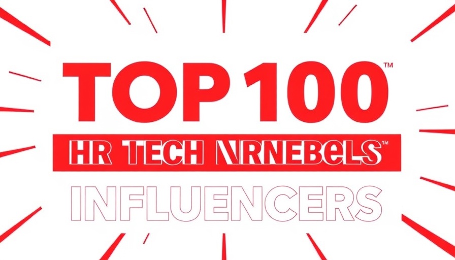 HR Tech Influencers 2025 announcement with bold design and red accents.