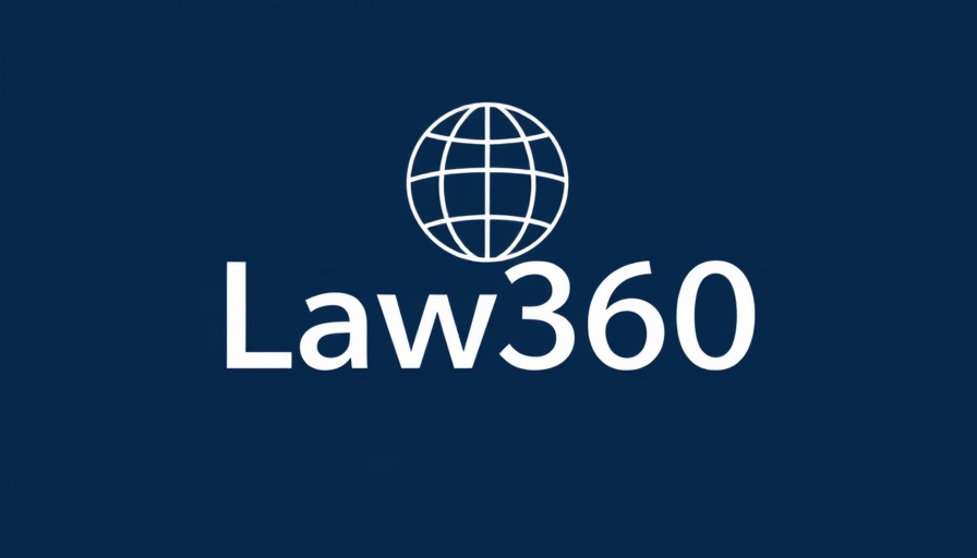 Law360 logo featuring bold white text on blue background