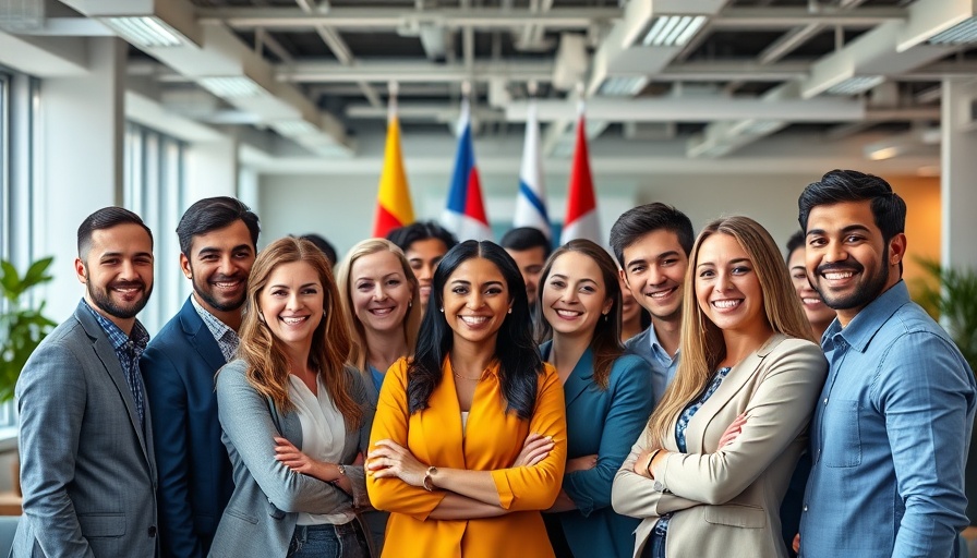 Diverse corporate team celebrating corporate ERG launches in office.