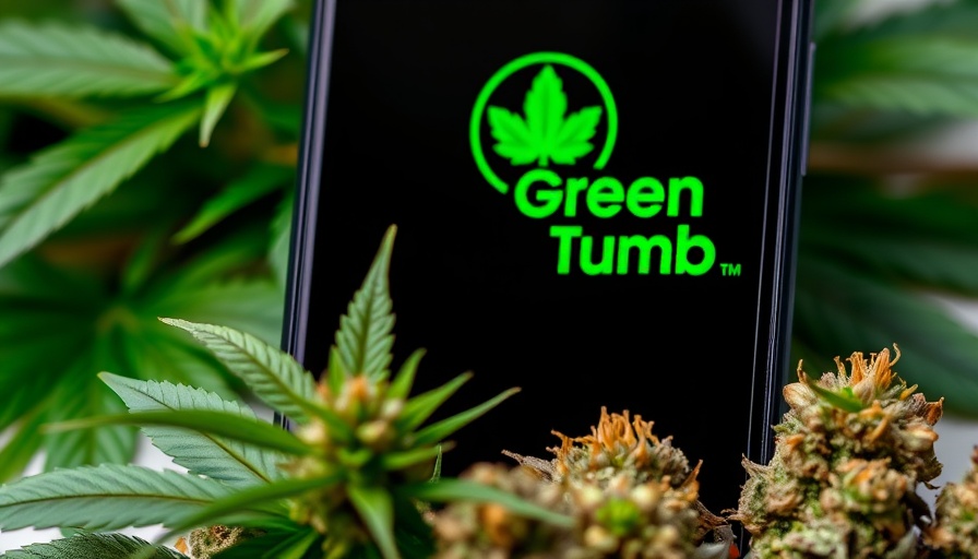 Green Thumb logo on phone with cannabis leaf, 2025 ERG leadership updates.