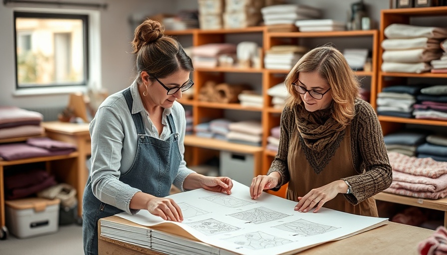 Collaborative discussion over fabric patterns in a workshop for ERG industry trends 2025.