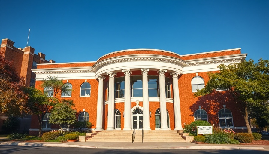 City hall with curved facade supporting Bluepeak fiber internet expansion