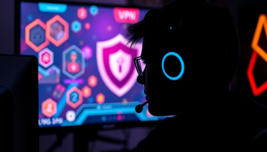 Silhouette gamer using VPN for enhanced gaming experience.