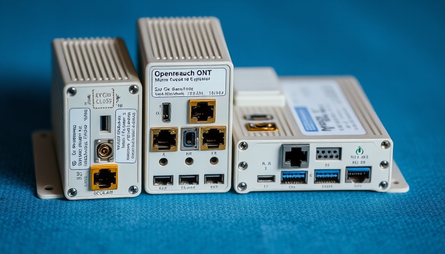 Openreach ONTs for FTTP Broadband Lines close-up images.