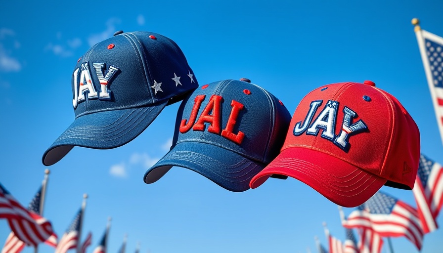 MLB July 4th hats with American flag designs floating in the sky.