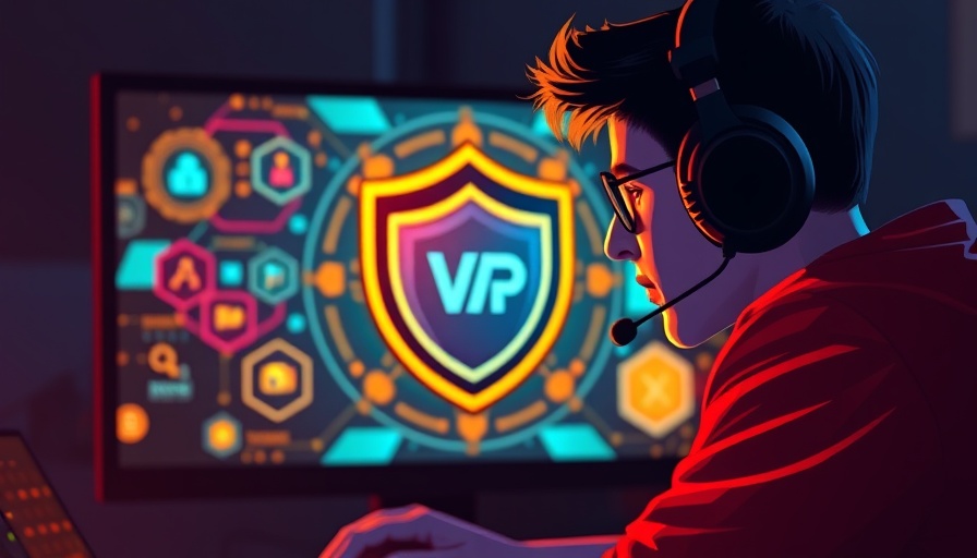 Silhouetted gamer using gaming VPN 2025, vibrant backdrop.