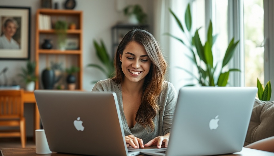 Cheerful woman enjoying T-Mobile Home Internet in cozy living room.