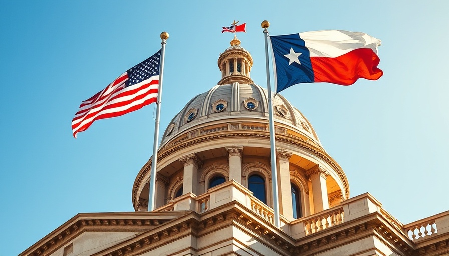 Texas Capitol dome with American and Texas flags, Best Internet Providers in Texas.