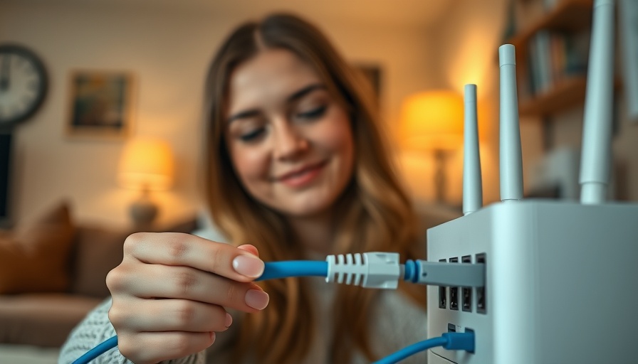 Woman choosing internet provider, connecting router at home.