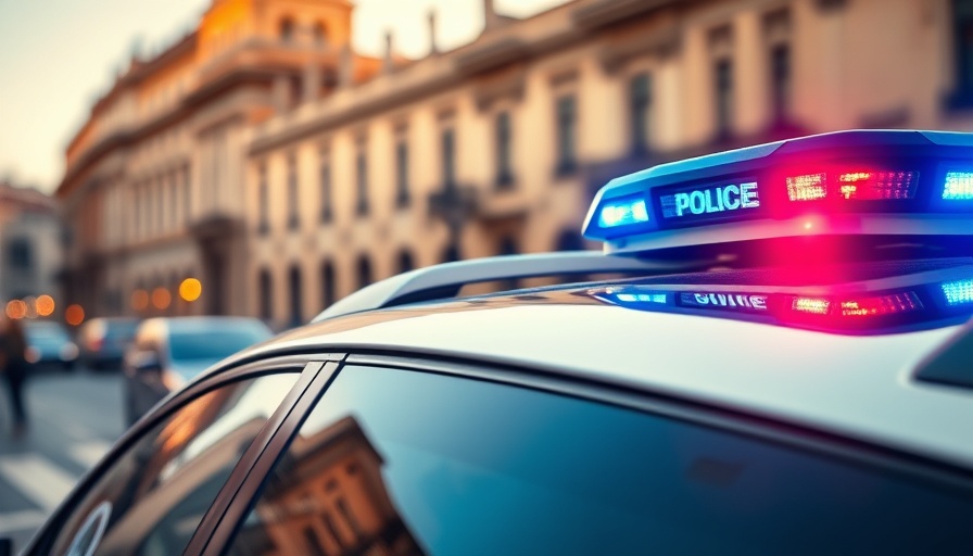Police lights during a reckless driving incident on I-57