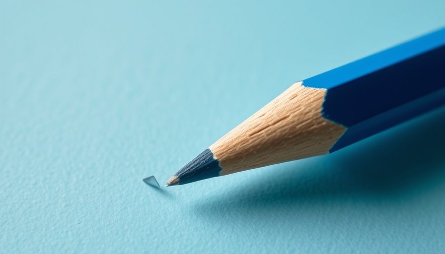 Broken blue pencil symbolizing communication challenges during business downturns.