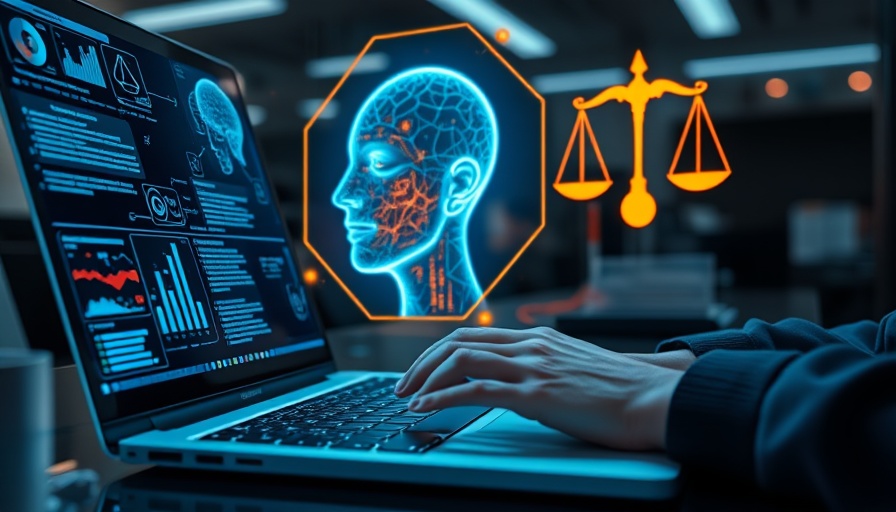 Person using laptop with AI holograms; Daily AI Use 233%.