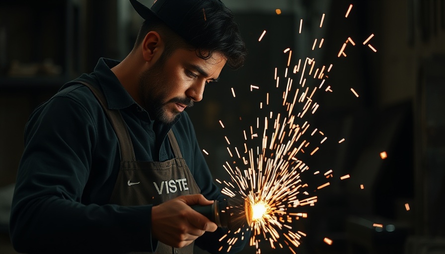 Metalworker grinding in workshop showcasing skill development opportunities