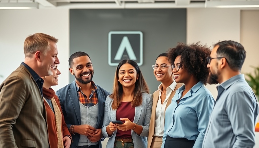 Adobe Jewish Employee Resource Group engaged in discussion in an office setting.