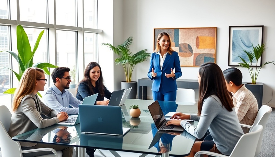 Professional meeting discussing ROI of HR initiatives in modern office.