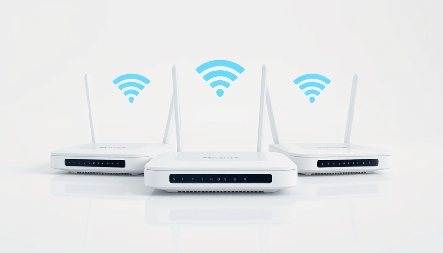 Sleek Pro mesh Wi-Fi system with GHz frequency display.