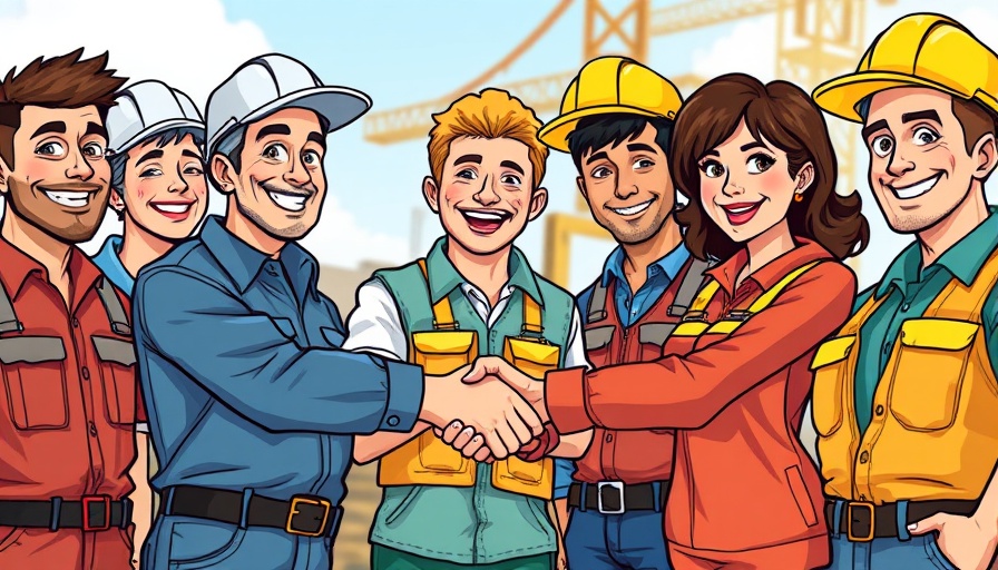Blue-collar worker appreciation illustration with handshake.