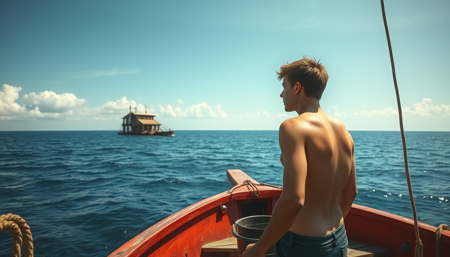 Surreal image symbolizing Gen Z job market disparities with a man on a sinking ship.
