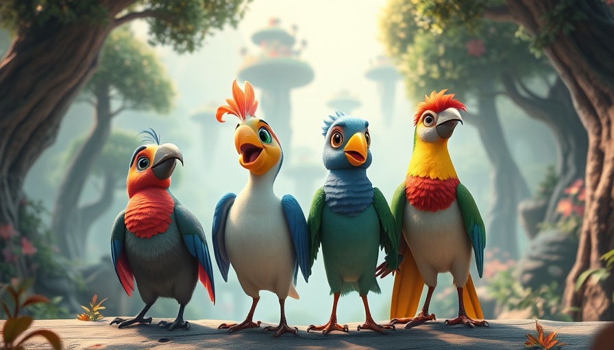 Colorful game character art in a magical forest with birds, Ys X 120fps.