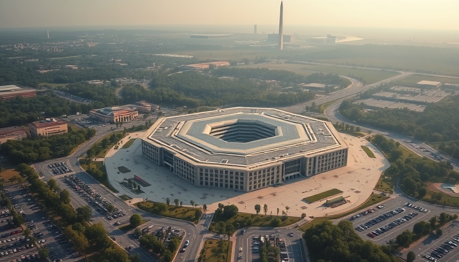 Aerial view of Pentagon exemplifies strategic military architecture.