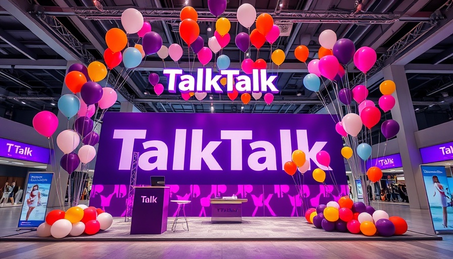TalkTalk broadband WiFi product promotional display with balloons.