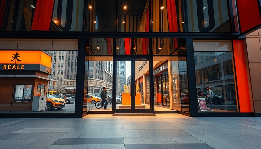 Retail store entrance showcasing urban architecture, relating to return to office strategy.