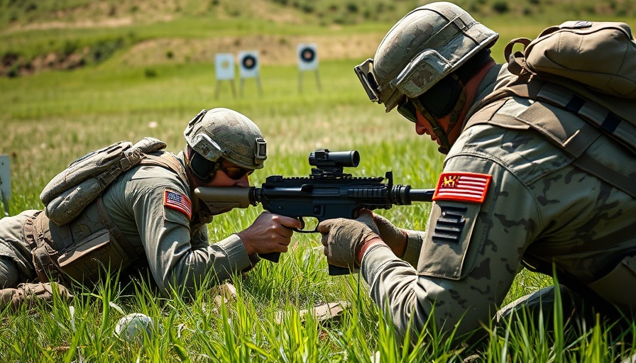 Military personnel training at field, focusing on veteran opportunities.