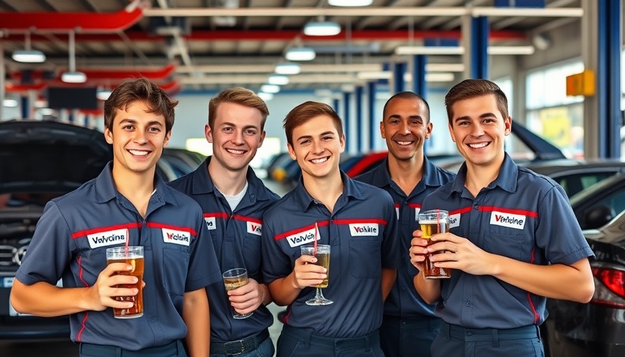 Valvoline's diverse workforce enjoying a sunny day at work.