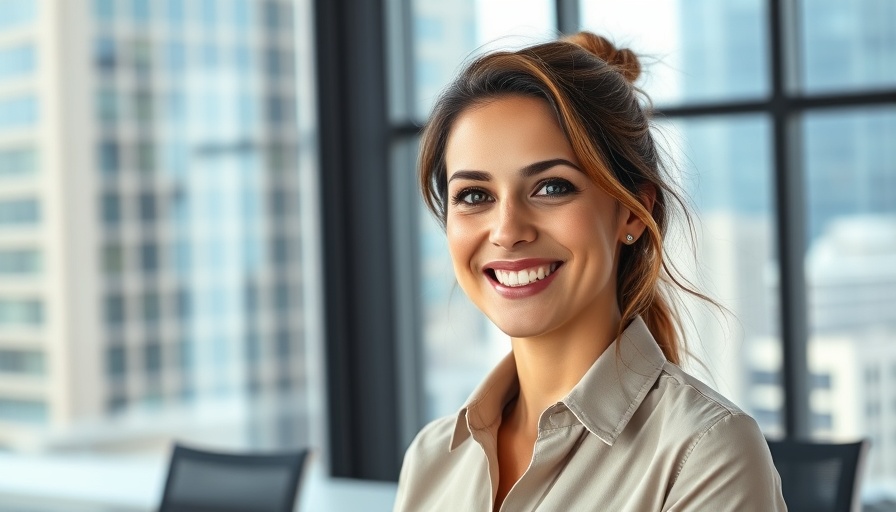 Smiling professional woman representing inclusion in workplace culture.