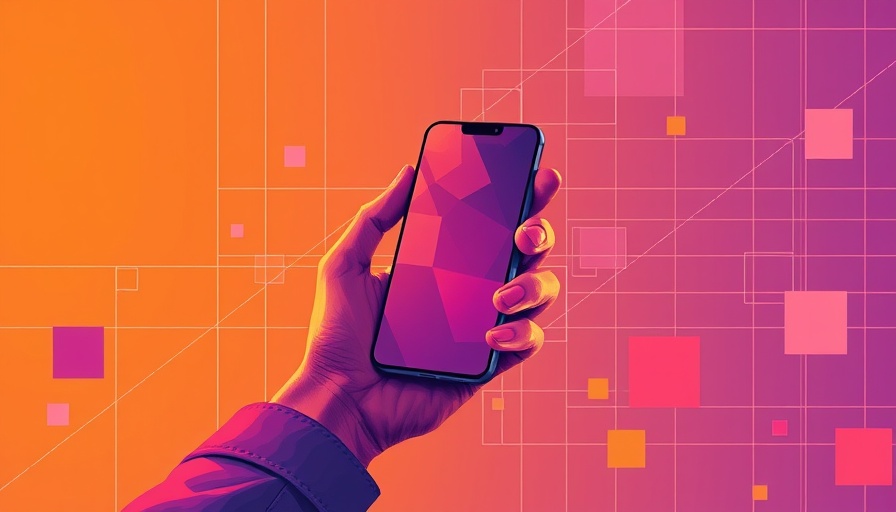 AI integration concept with phone and network lines in abstract digital art