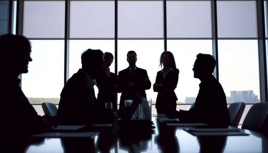 HR leaders managing change in a meeting room with silhouettes.