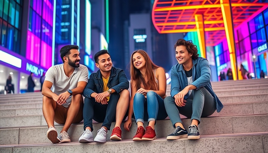 Young professionals interact on steps, tackling how to deal with loneliness at work.