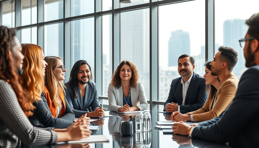 Diverse team in a meeting room promoting culture of belonging and inclusion.