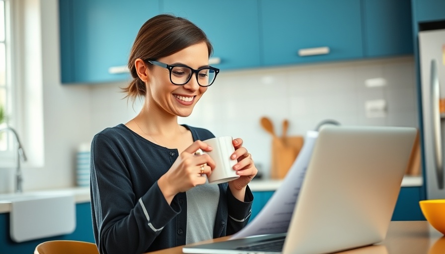 Woman reviewing documents in kitchen for AI in HR strategy.