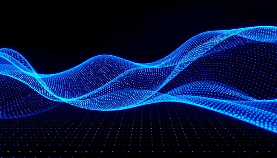 Flowing digital wave pattern representing cybersecurity data, abstract blue.
