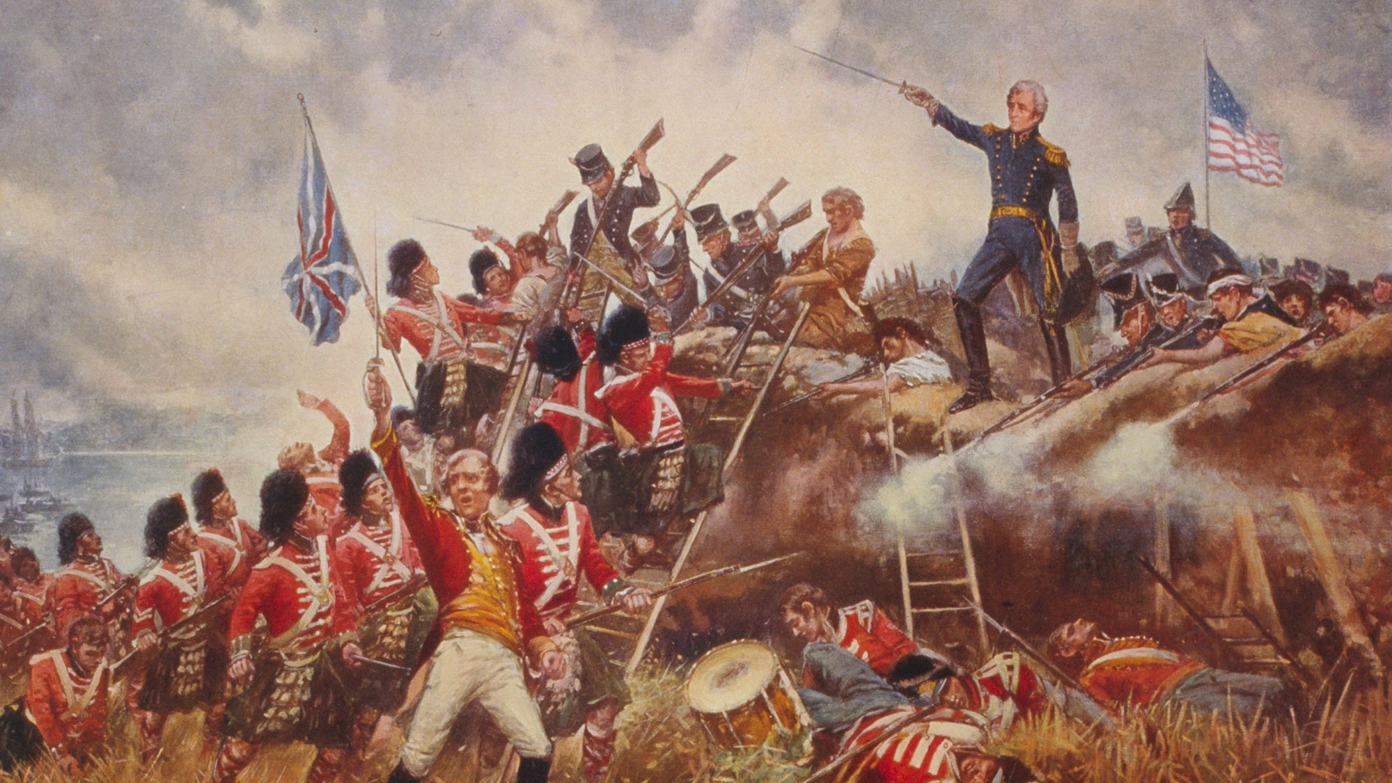 War of 1812 facts: Dramatic battle scene depiction.