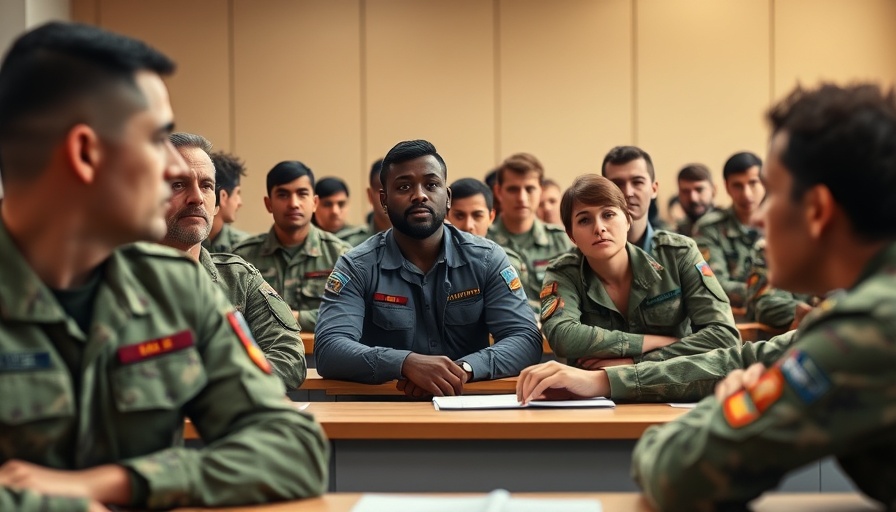 Army Junior Officer Counsel meeting in classroom setting.